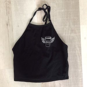 Black halter top